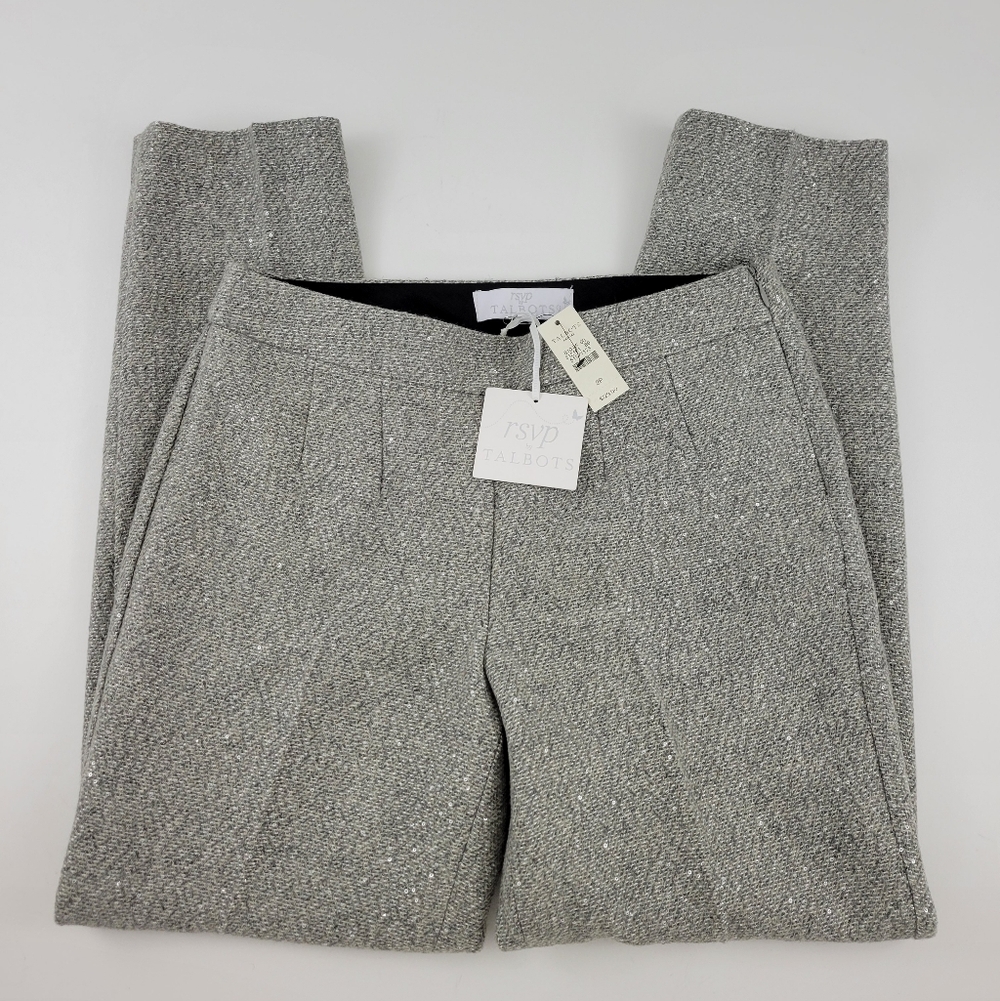 Talbots Light Gray Tweed Wool Blend Trousers